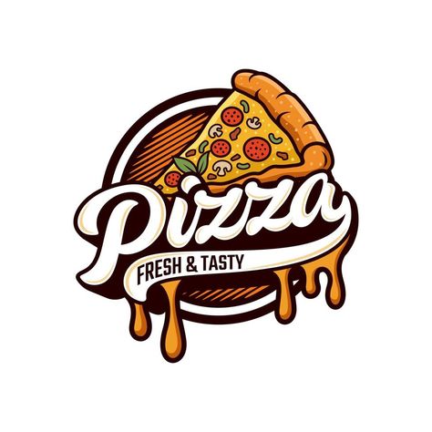 Pizza Menu Design, Resturant Logo, Pizza Names, Pizzeria Design, Pizza Store, Pizza Vector, Fast Food Logos, Food Illustration Design, Pizza Branding