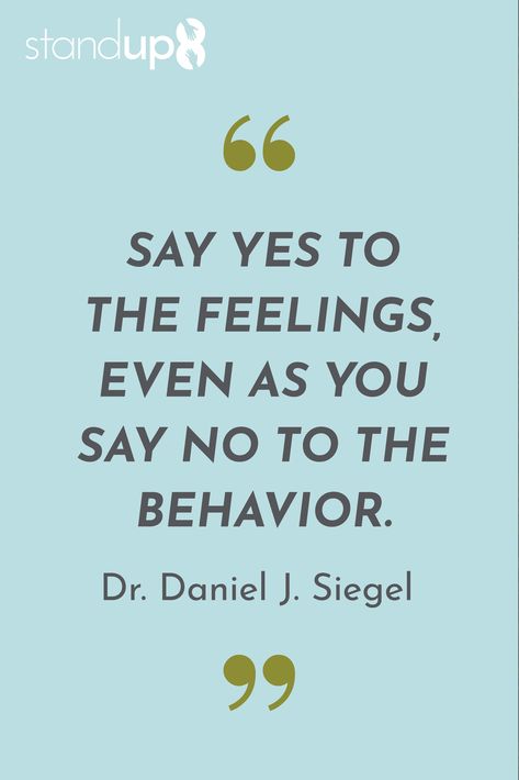 "Say yes to feelings, even as you say no to the behavior." - Dr. Daniel J. Siegel | Quotes We Love | Stand Up Eight Dan Siegel Quotes, Daniel Siegel Quotes, Play Therapy Quotes, Interpersonal Neurobiology, Quotes Understanding, Parenting Philosophy, Daniel Siegel, Narrative Therapy, Play Therapy Room