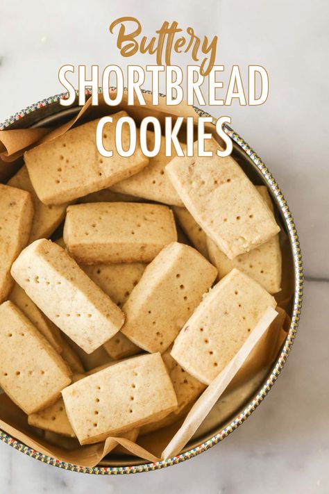 These exceptional Buttery Shortbread Cookies only have three simple ingredients and are pretty much foolproof! Panera Shortbread Cookie Recipe, Tea Scones Recipe, Shortbread Recipe Easy, Shortbread Cookies Easy, Buttery Shortbread Cookies, Buttery Shortbread, Shortbread Cookie Recipe, Shortbread Recipes, Shortbread Cookie