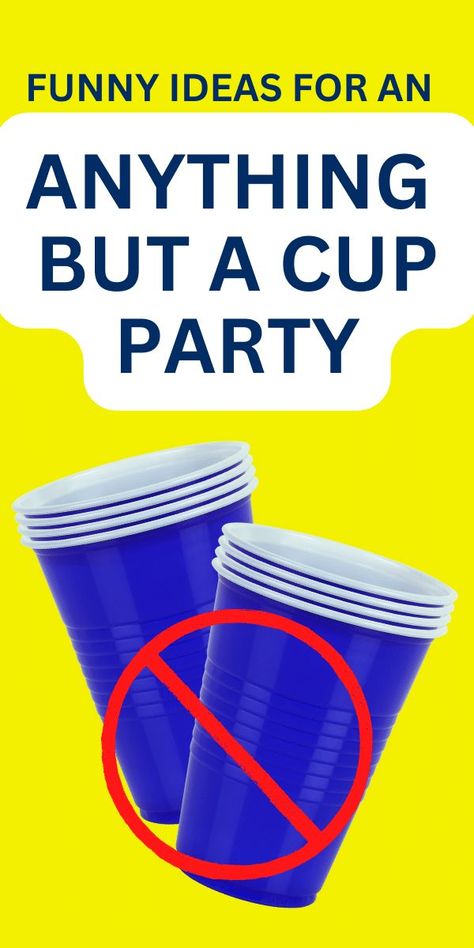 Everything But a Cup Party (or Anything But Cups Party ABC Party) is a popular party trend (especially for college parties) where party guests bring something to drink a favorite beverage out of weird cups - but no actual cups allowed! HERE'S HOW TO GET CREATIVE WITH DRINK VESSELS! No regular cups allow and no red solo cups allowed! Anything But A Cup ideas are trending on TikTok and a funny social media trend, but we have CREATIVE cup ideas for your no cup parties! #nocupsallowed #trendingparty Anything But A Cup Ideas Party, Everything But A Cup, No Cup Party Ideas, Everything But A Cup Party, Anything But Cup Party, Anything But A Cup Ideas, Anything But A Cup, Abc Party, Red Solo Cup