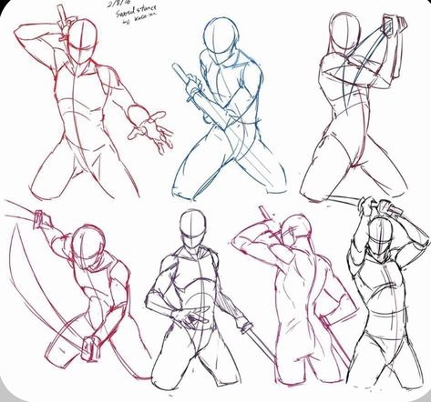 Fighting/battle pose Modeling Poses, Drawing Body Poses, Sketch Poses, Body Drawing Tutorial, Anatomy Sketches, Different Poses, Body Reference Drawing, 캐릭터 드로잉, Figure Drawing Reference