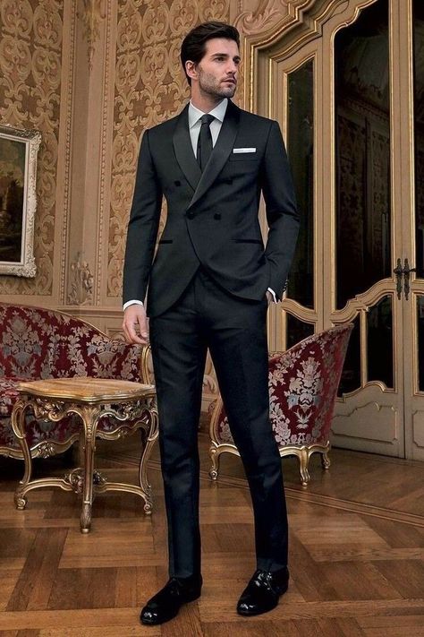 Men Classic Tuxedo Design Ideas 2022 Black Suit Summer Wedding, Wedding Suits Men Black, Men Suits Black, Groom Tuxedo Wedding, Black Tuxedo Suit, Summer Wedding Suits, Stil Masculin, Grooms Men, Black Suit Wedding