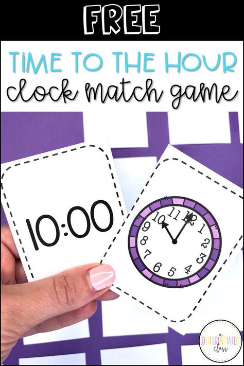 Montessori, Time Games For Kids, Kindergarten Binder, Learning Time Clock, Telling Time Games, Telling Time Activities, Mathematics Activities, Time To The Hour, Time Lessons