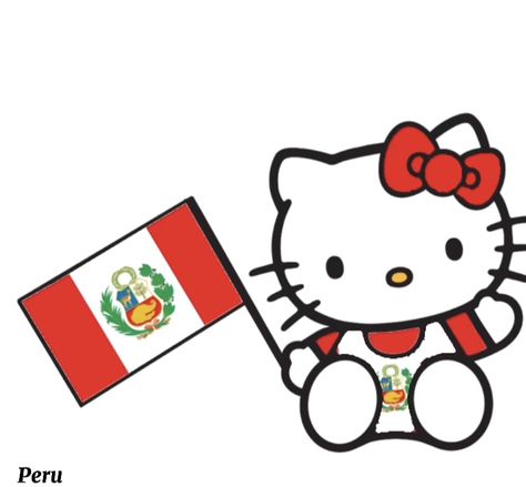 Peruana hello kitty Peru Flag Aesthetic, Hello Kitty Latina, Peruvian Flag, Peru Flag, Hello Kitty Imagenes, Hello Kitty Aesthetic, Melody Hello Kitty, Hello Kitty Art, Hello Kitty Iphone Wallpaper