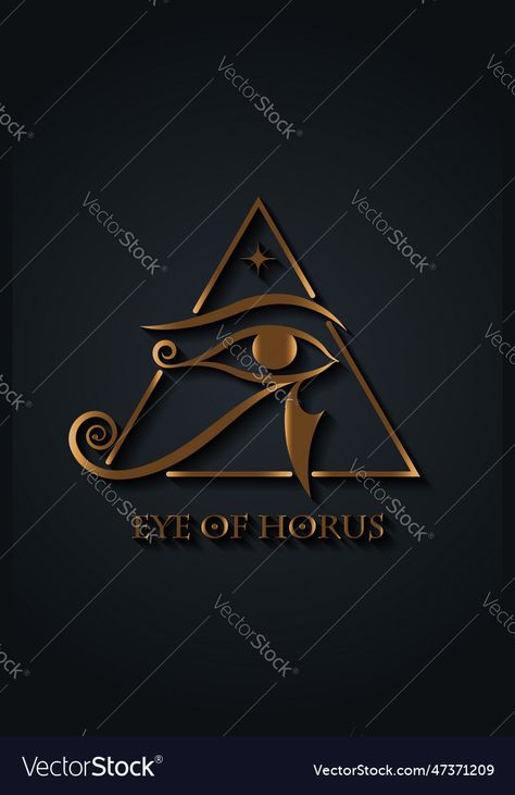 Ra Logo, Solar Logo, Gold Logo Design, Eye Of Ra, Moon Signs, Eye Of Horus, Gold Logo, Ancient Egyptian, Black Background