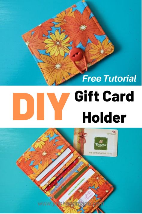 Gift Card Wallet Diy, Credit Card Wallet Pattern Free, Things To Sew For Craft Fairs, Easy Wallet Sewing Pattern Free, Card Wallet Sewing Pattern, Diy Card Holder Wallet, Credit Card Holder Diy, Credit Card Wallet Pattern, Credit Card Holder Pattern