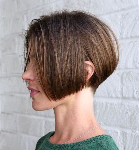 50 Stylish Ways to Wear a Modern Undercut Bob Haircut in 2020 Bob With Undercut, Short Bob With Undercut, Undercut Bob Haircut, Modern Undercut, Shaved Bob, Black Bob Hairstyles, Bob Shaved Nape, Shaved Nape Undercut, Undercut Bob