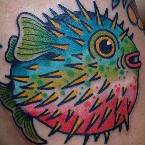 Pufferfish Tattoo by Billy White #pufferfish #fish #sealife #BillyWhite | Mar 11th 2016 | 6670 Pufferfish Tattoo, Puffer Fish Tattoo, Sophia Tattoo, Learning To Tattoo, I Want Real, Flash Sheet Ideas, Hawaii Tattoo, Ocean Sleeve, Hawaii Tattoos