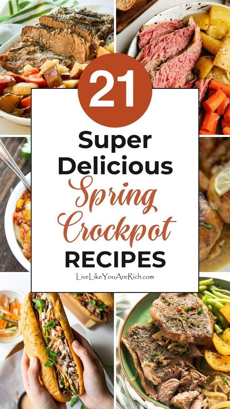 Spring into flavor with these 21 Super Delicious Spring Crockpot recipes! These effortless, slow-cooked dishes highlight the season’s best produce, ensuring your meals are both delicious and easy to prepare.  Enjoy the burst of seasonal flavors in every bite! Spring Crockpot Recipes, Instant Pot Slow Cooker Recipes, Dinner Instant Pot, Instant Pot Slow Cooker, Crockpot Meals, Cooker Recipes, Slow Cooker Recipes, Crockpot Recipes, Instant Pot