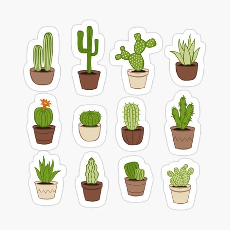 Kaktus Aesthetic, Cute Green Stickers Aesthetic, Plants Printable Stickers, Free Printable Planner Stickers Kawaii, Cactus Aesthetic, Plant Stickers Printable, Diy Envelope Template, Cactus Stickers Printable, Stickers Plants