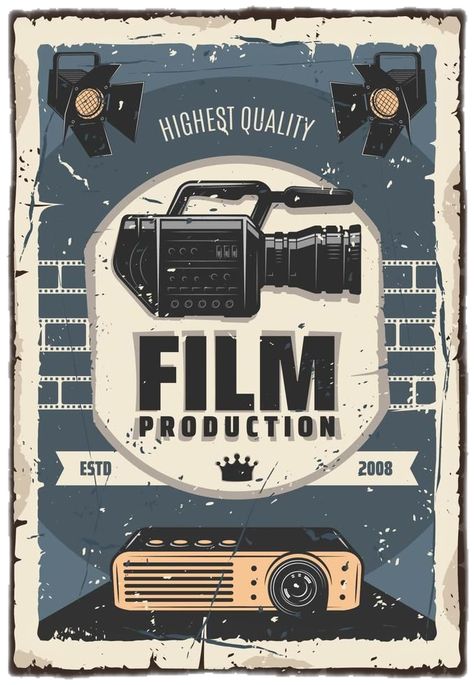 Film production, cinema or movie industry Old Projector, Canva Collage, Shooting Camera, Custom Hard Hats, Custom Wall Stickers, Cinema Design, Movie Industry, Hard Hat Stickers, Collage Techniques