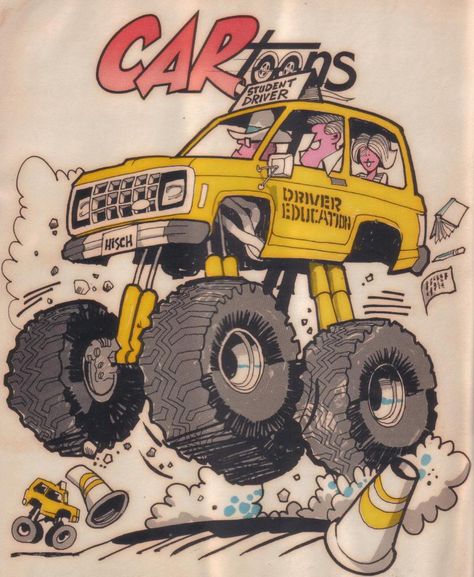 CarToons - driver education Monster Truck Art, Cartoons Magazine, Cars Cartoon, Cartoon Car Drawing, Rat Rod Cars, Drivers Education, Automotive Illustration, Cool Car Drawings, Rat Fink