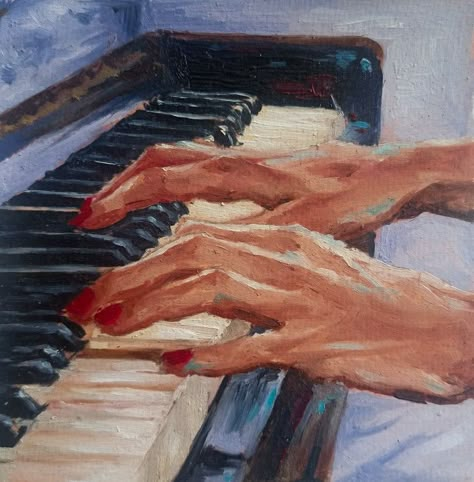 Playing The Piano, The Piano, Piano, Oil Painting, Paintings, Beauty