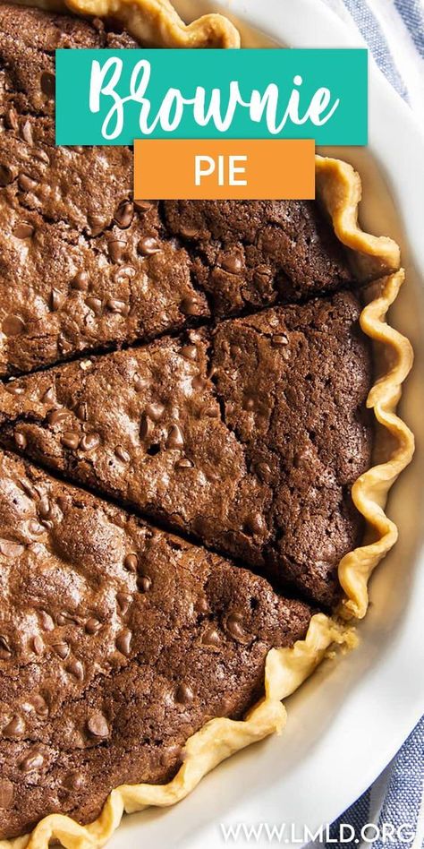 Worlds Best Pie Recipes, Easy Brownie Pie, Chocolate Fudge Brownie Pie, Brownie Pie Joanna Gaines, Funeral Pies, Fudge Brownie Pie Recipe, Joanna Gaines Brownie Pie, Brownie Pie Recipe Easy, Fudge Pie Recipe Easy