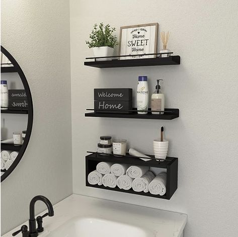 Salon Bathroom, Cube Shelf, Shelves Over Toilet, Bathroom Shelf Decor, Toilet Shelves, Shelves Ideas, Floating Shelves Bathroom, Restroom Decor, Bad Inspiration