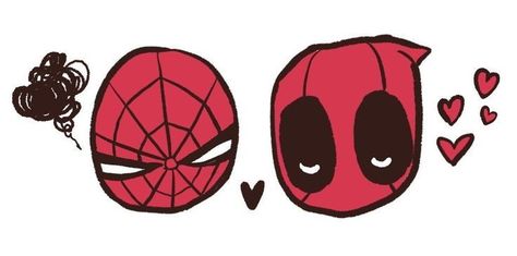 Soft Character, Deadpool Drawing, Deadpool X Spiderman, Deadpool Art, Image Spiderman, Deadpool And Spiderman, Stick N Poke, Spiderman Art Sketch, Incredibles 2