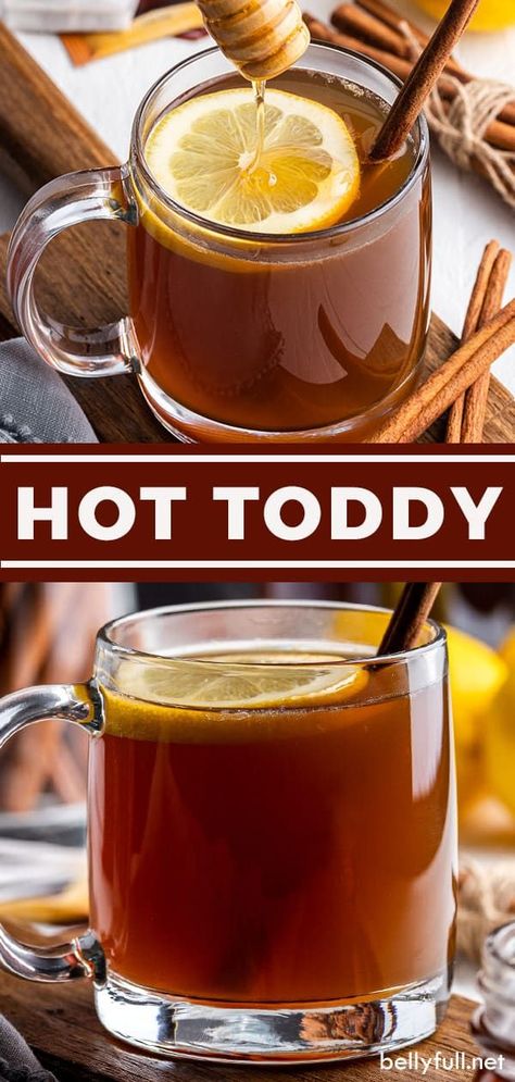 Apple Tamales, Hotty Toddy Drink, Hot Toddy Recipe For Colds, Best Cold Remedies, Hot Toddy Recipe, Beverages Recipes, Warm Cocktails, Toddy Recipe, Cold Remedy