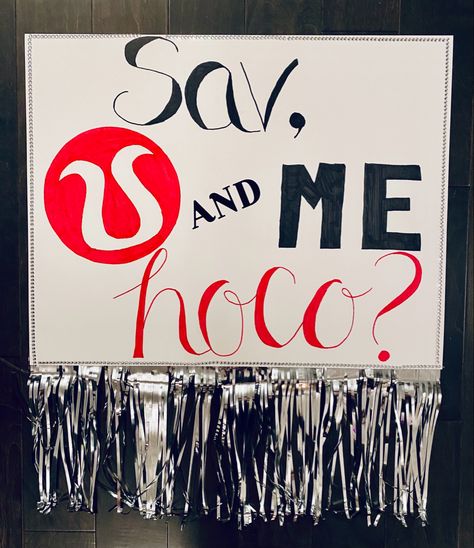 Lululemon hoco proposal Lululemon Hoco Proposal, Hoco Signs, Cute Hoco Proposals, Hoco Proposals, Homecoming Proposal, Sign I, Dream Life, Homecoming, Signs