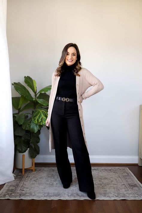 Western Casual Outfits, Therapist Outfit, Business Casual Capsule Wardrobe, Winter Casual Outfits, Business Casual Capsule, Work Outfits Women Winter, Fall Office Outfits, Long Cardigan Outfit, 20 Outfits