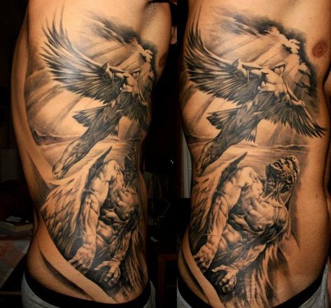 Angel tattoo for men - 60 Holy Angel Tattoo Designs  <3 <3 Icarus Tattoo, Tato Maori, Small Rib Tattoos, Rib Tattoos For Guys, Greek God Tattoo, Guardian Angel Tattoo, Best Tattoo Ever, Spirit Tattoo, Greek Mythology Tattoos