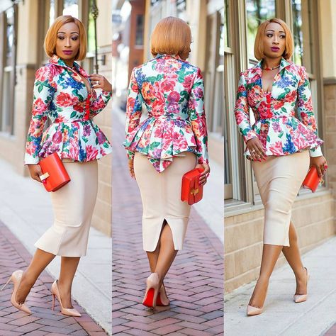 Chic Ama Flowery Tops, Church Girl, Hot Couture, Church Outfit, Corporate Wear, Sophisticated Bride, Corporate Outfits, African Print Dresses, African Clothing Styles