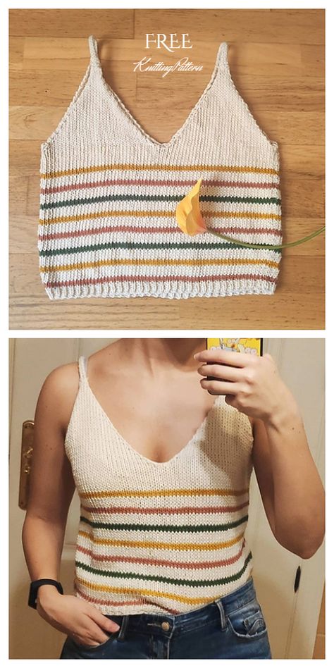 Knit Crop Top Free Knitting Patterns - Knitting Pattern Knit Tank Top Pattern, Knit Top Patterns, Knit Summer, Gifts Crochet, Summer Crop Top, Crop Top Pattern, Mode Crochet, Summer Sweater, Cardigan Crochet