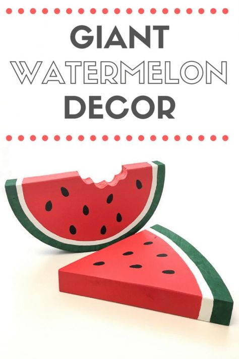 Bring a pop of color to your home for summer with watermelon decor! These fun decorations are easy to make with scrap wood. Get the tutorial at The Handyman's Daughter! | fruit decor | summer decor | summer home decor | summer decorations Watermelon Diy, Watermelon Crafts, Watermelon Decor, Fruit Decor, Fun Decorations, Summer Decorations, Watermelon Party, Dekor Diy, Funky Home Decor