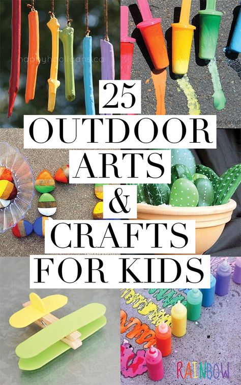 25 Outdoor Arts & Crafts Fun Art Projects, Airplane Crafts, Diy Bird Bath, Outdoor Crafts, Summer Crafts For Kids, Easy Art Projects, Cool Art Projects, Outdoor Activities For Kids, Diy Mothers Day Gifts