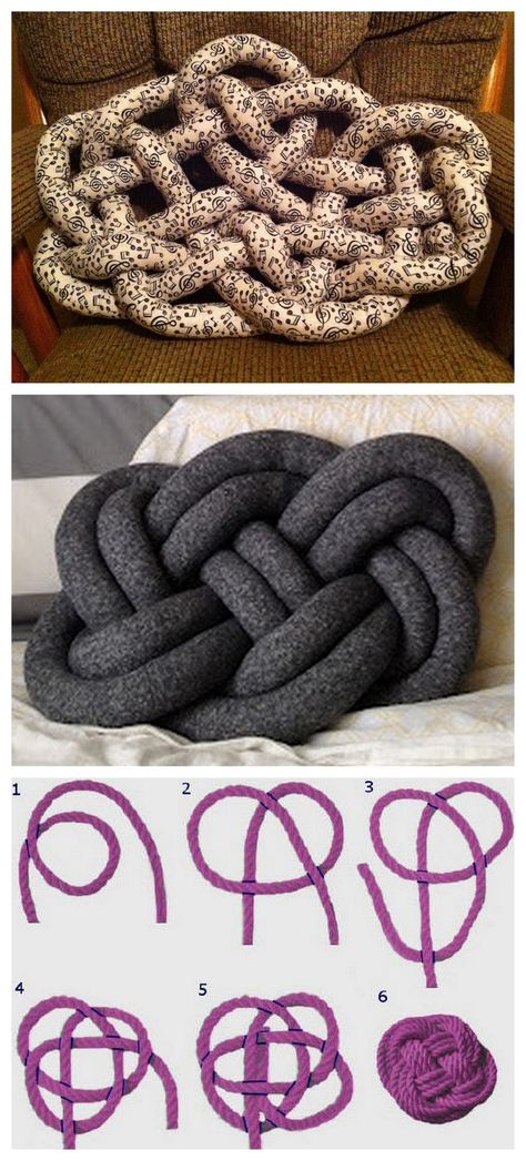 Knot Pillow Tutorial, Button Knot, Modern Haken, Photo Diy, The Witness, Knot Pillow, Pillow Tutorial, Costura Diy, Creation Couture