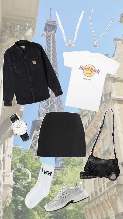 Edgy summer outfit black mini skirt hard rock cafe shirt Hard Rock Cafe Outfit, Cafe Outfit, Hard Rock Cafe Shirt, Edgy Summer Outfits, Edgy Summer, 2024 Goals, Outfit Black, Rock Cafe, Hard Rock Cafe