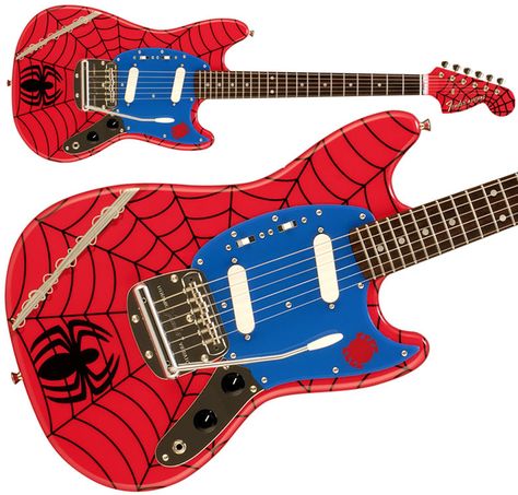 Spiderman Guitar, Bass Guitar Quotes, All Spiderman, Fender Mustang, Bass Guitar Lessons, Best Guitar Players, Fender Japan, Electric Guitar Design, Guitar Obsession