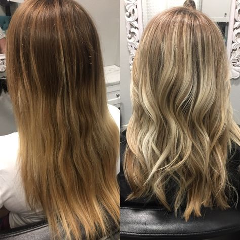 Hair. Before and after. Blonde. Highlights. Full Head Blonde Highlights Before And After, Partial Highlights Before And After, Before And After Blonde Highlights, Highlights Before And After, Half Head Blonde Highlights, Half Head Highlights Blonde, Half Head Highlights, Partial Blonde Highlights, Dirty Blonde Hair With Highlights