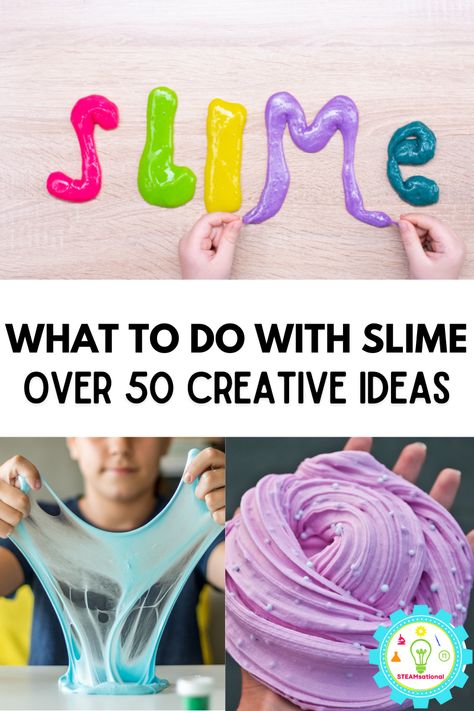 How To Play With Slime, Slime Play Ideas, Slime Activities For Kids, Slime Activities, Stem Fair Projects, Sensory Slime, Fun Experiments For Kids, Slime Games, How To Make Bubbles