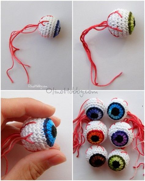 Crochet Eyes, Halloween Crochet Patterns, Crochet Vintage, Holiday Crochet, Theme Halloween, Crochet Diy, Halloween Crochet, Love Crochet, Crochet Dolls