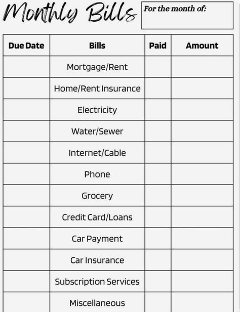 Monthly Bill, Bill Organization, Car Payment, Todo List, Household Organization, Paying Bills, Family Lifestyle, Car Insurance, Finance