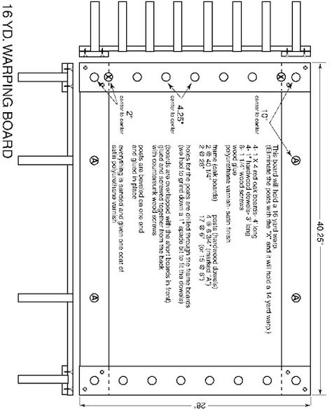 Warping Board Plans - has measurements, holds a 16 yard warp. Warping Board, Rigid Heddle Weaving Patterns, Weaving Loom Diy, Inkle Weaving, Towel Weaving, Peg Loom, Rigid Heddle Weaving, Inkle Loom, Sewing Supplies Storage