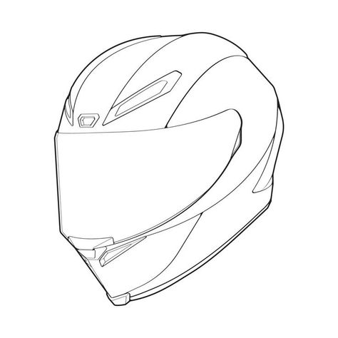 Motorcycle Design Sketch, Motorcycle Helmet Tattoo Design, Motorcycle Helmet Drawing, Helmet Sketch, Motorcycle Sketch, Motorcycle Helmets Art, Helmet Vector, Helmet Drawing, Helmet Tattoo