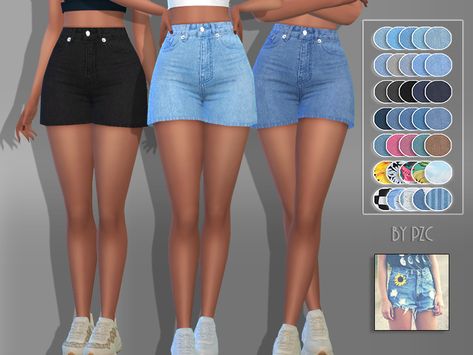 The Sims Resource - Sunflower Denim Jeans Shorts 9094 Ts4 Shorts Cc, Ts4 Cc Clothing Jeans, Sims 4 Cc Jeans Maxis Match, Ts4 Cc Jeans, Ts4 Cc Pants, The Sims4 Cc Clothing, Sim4 Cc Clothing, Sims 4 Cc Summer Clothes, The Sims 4 Pack