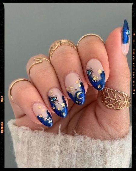 Nails With Gel, Star Nail Designs, Evil Eye Nails, Witch Nails, Unghie Nail Art, Witchy Nails, Super Cute Nails, Beauty Nails Design, Fall Acrylic Nails