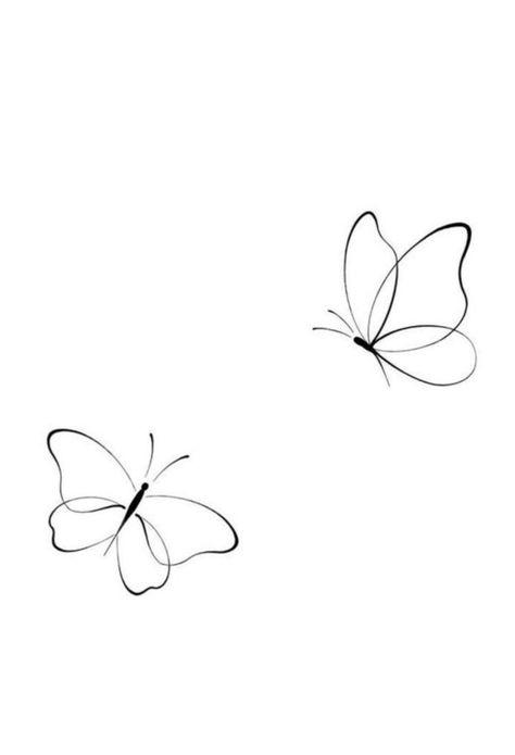 Simple Girly Drawings, Outline Of A Butterfly Tattoo, Linework Butterfly Tattoo Simple, Two Simple Butterfly Tattoo, Stencil Butterfly Tattoo, Small White Butterfly, Small White Butterfly Tattoo, Butterfly Outline Tattoo Simple, Delicate Butterfly Tattoo Simple