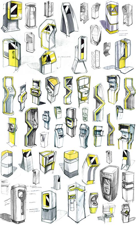 Concepts for an interactive retail kiosk. Product Stand Design, Info Kiosk, Retail Kiosk, Interactive Retail, Interactive Kiosk, Digital Kiosk, Pos Design, Kiosk Design, Industrial Design Sketch