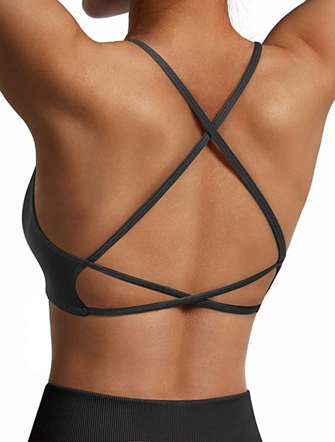 Sports Bra Outfit, Yoga Bra Tops, The Perfect Workout, Hot Summer Outfits, Pretty Bras, Workout Tops For Women, Bra Pattern, Backless Prom Dresses, Strappy Sports Bras