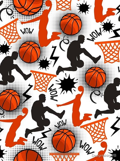 "Dynamic Comic Basketball Pattern - Vibrant Sports Design" Graphic T-Shirt for Sale by DesigntshirtWB | Redbubble Basketball Design Graphics, Sports Shirts Ideas, Basketball Shirt Designs, Basketball Pattern, Sports Illustration, Basketball Background, Paper Boy, Illustration Simple, Easy Drawing Tutorial