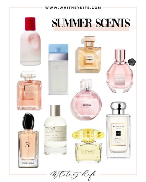 Top 10 Favorite Clean and Floral Perfumes for Summer – Whitney Rife Non Floral Perfume, Perfume For Summer For Women, Best Everyday Perfume For Women, Clean Floral Perfume, Work Perfume For Women, Summer Parfum Women, Best Women’s Perfumes, Clean Smelling Perfume For Women, Best Floral Perfume