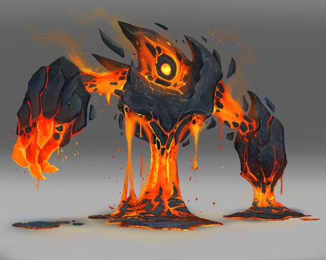 Lava Elemental, Lava Golem, Elemental Art, Dragon Air, Monster Artwork, Carpentry Workshop, Mythical Creatures Fantasy, Super Powers Art, Dungeons And Dragons Classes