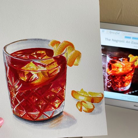 Sketching a cocktail, while sipping on wine. Here’s a Negroni, a popular Italian cocktail. Journal Sketches, Negroni Cocktail, Italian Cocktails, Negroni, Travel Journal, Wedding Designs, Wine, Travel, Art