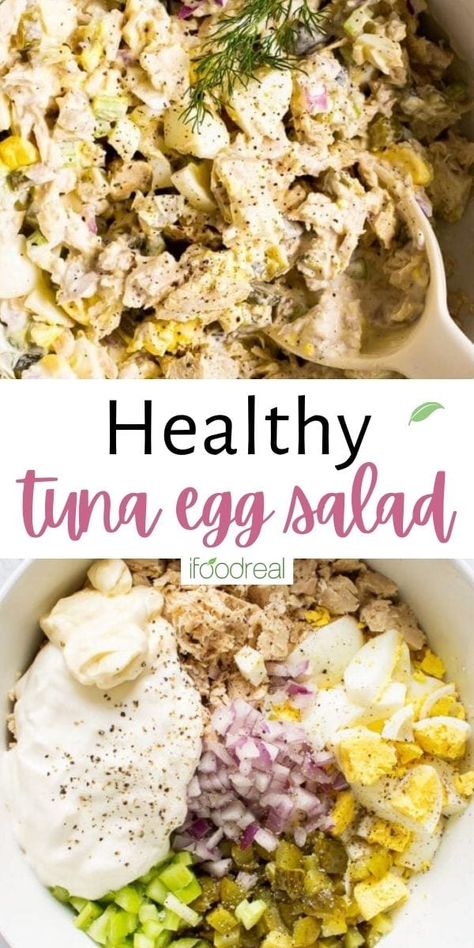 Tuna And Egg Salad, Tuna Egg Salad, Tuna And Egg, Healthy Tuna, High Protein Low Carb Recipes, Tuna Salad Recipe, Boiled Egg Diet, Healthy Food Facts, Egg Salad Recipe