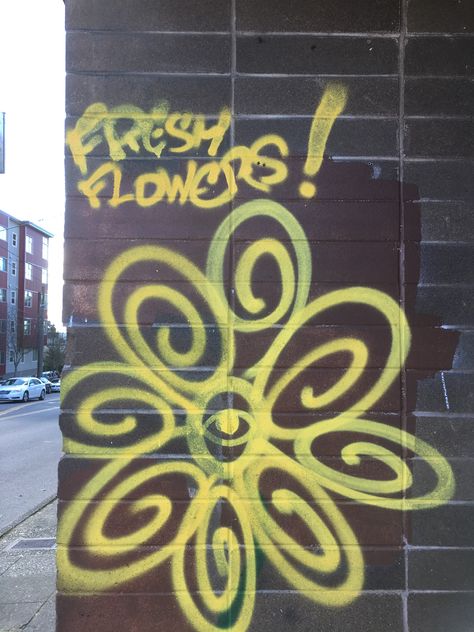 street art / graffiti / central district, Seattle, WA Street Art Flowers, Aesthetic Graffiti Art, Grafitti Street Art Graffiti, Spiritual Graffiti, Seattle Graffiti, Flower Graffiti, Abstract Graffiti Art, Floral Graffiti, Graffiti Abstract