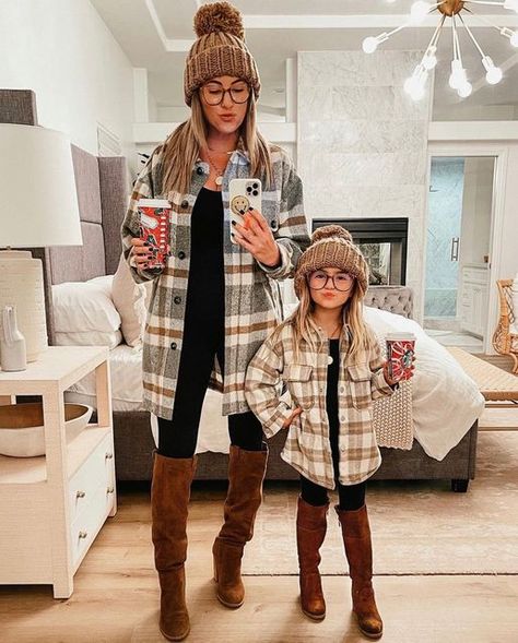 Carpeted Bathroom, Matching Mommy Daughter Outfits, Matching Mommy Daughter, Krista Horton, A Mirror Selfie, Fall Family Outfits, Kids Outfits Daughters, Kids Fall Outfits, Mom Daughter Outfits