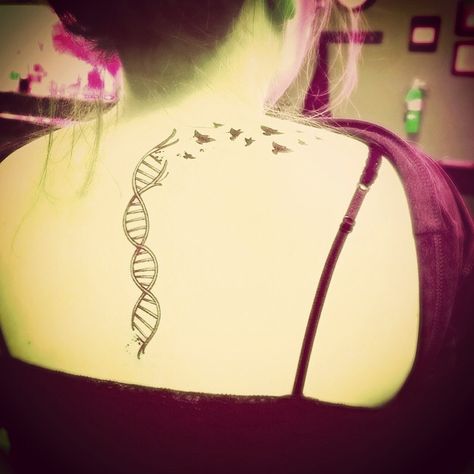 DNA tattoo Biology Tattoo, Dna Activities, Dna Tree, Science Tattoo, Dna Project, Dna Tattoo, Dna Helix, Daisy Tattoo, Spine Tattoo